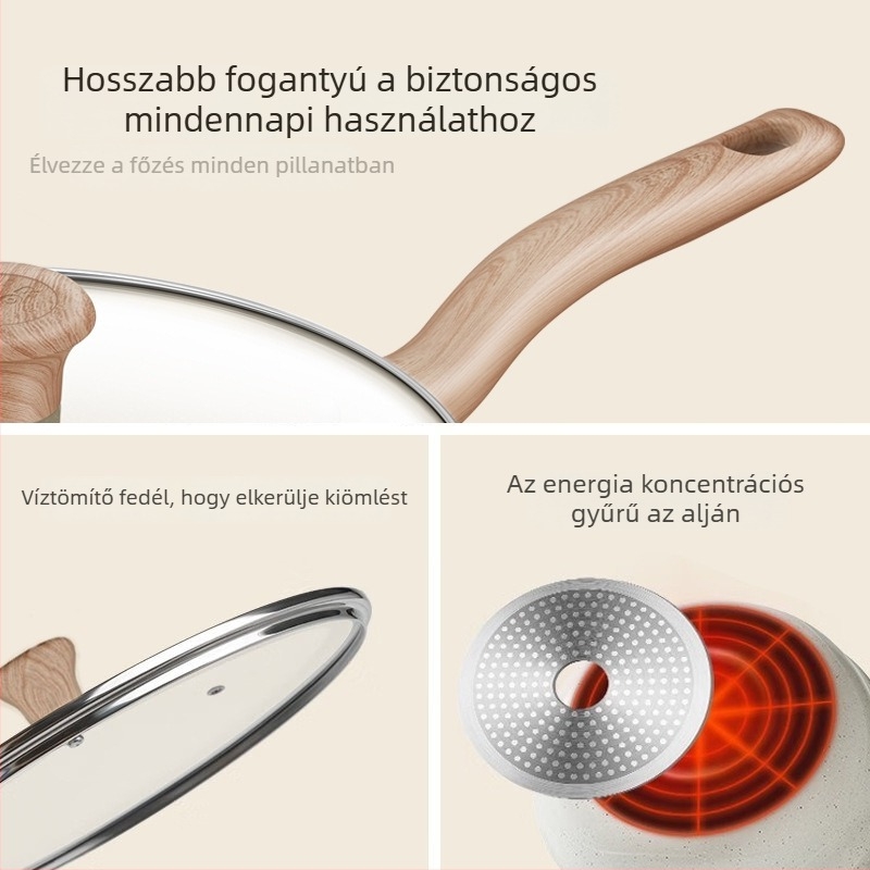 Supor tapadásmentes mély serpenyő üveggel fedővel – alumínium ötvözet, többrétegű aljzat, általános tűzhelyhez