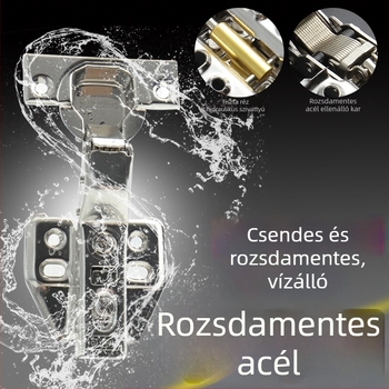 Garderob ajtó csukló rozsdamentes acélból, hidraulikus csillapítással, nikkelezett felülettel, modell Kg-g6