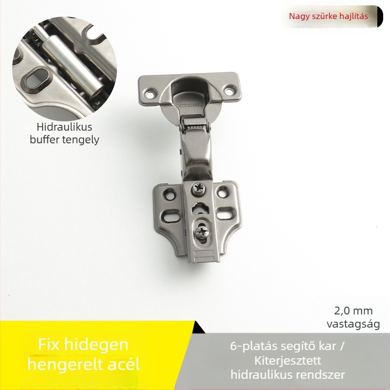 Garderob ajtó csukló rozsdamentes acélból, hidraulikus csillapítással, nikkelezett felülettel, modell Kg-g6