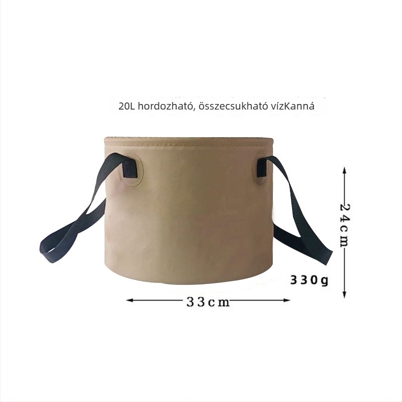 Összecsukható PVC kád gyümölcsmosó hálós táskával kempinghez és horgászathoz, 10L/20L kapacitás