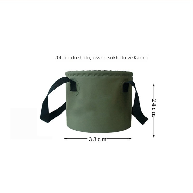 Összecsukható PVC kád gyümölcsmosó hálós táskával kempinghez és horgászathoz, 10L/20L kapacitás