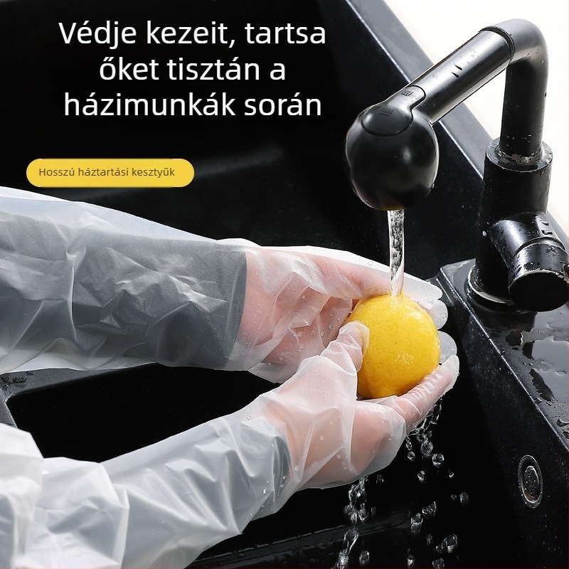 Egyszer használatos CPE hosszú karos kesztyűk, csúszásmentes, 0,7 mm vastagság, egyszínű mintázat, 2 éves élettartam