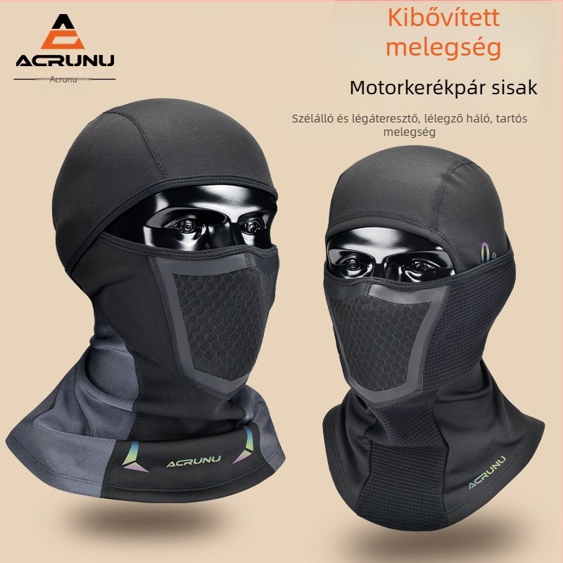 ACRUNU/Ehrlen meleg kerékpáros kapucni fleece-betéttel, nyakmelegítővel, rugalmas velúr anyaggal, kerékpározáshoz, síeléshez és szabadtéri tevékenységekhez