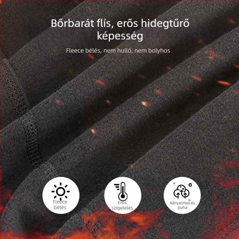 ACRUNU/Ehrlen meleg kerékpáros kapucni fleece-betéttel, nyakmelegítővel, rugalmas velúr anyaggal, kerékpározáshoz, síeléshez és szabadtéri tevékenységekhez
