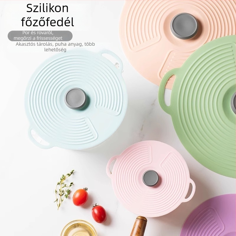 Silikon fedő a frissesség megőrzéséhez, zárófedővel — modern minimalist stílus, Friendly márka; anyag: Más