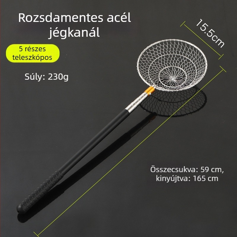 Rozsdamentes acél jégkanál halászathoz — Runxing Fishing Gear, modell Stainless Steel Ice Scoop Ladle