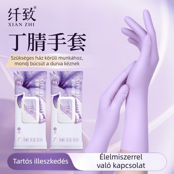 Xianzhi nitril egyszer használatos kesztyűk – kopásállóak, élelmiszer-biztonságúak, vízállóak; 50 g; háztartási tisztításra és élelmiszer-feldolgozásra