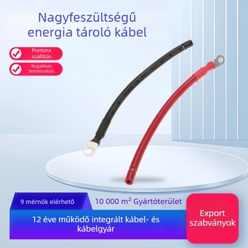 Napeleos energiatároló kábel – szilikon burkolat, nagyfeszültségű terminálvonal, napelemes modulokhoz, energiatároló akkumulátorokhoz és inverterekhez