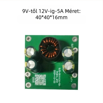 DC–ről AC–ra 24V-es inverter lap a megfigyelő kamerához — bemenet 9-24V, kimenet AC24V 3A, boost modulok: 9V→24V 5A, 24V→36V 5A