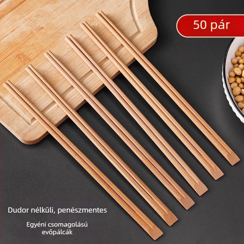 Egyszer használatos bambuszból készült evőpálcikák | anyag: bambusz; stílus: modern minimalista; dizájn: egyszerű; mennyiség: 50 pár