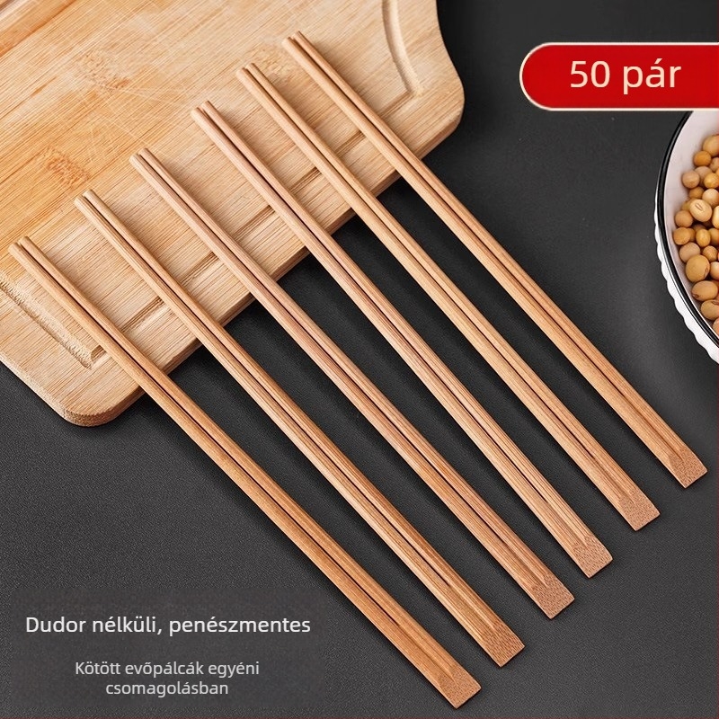 Egyszer használatos bambuszból készült evőpálcikák | anyag: bambusz; stílus: modern minimalista; dizájn: egyszerű; mennyiség: 50 pár