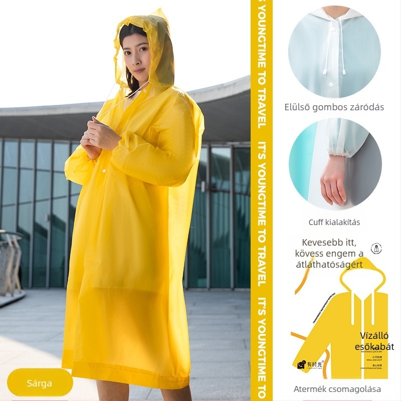 Esőponcho EVA túrázáshoz, felnőtt, 0,18 mm vastagság, EVA vízálló réteg, összekapcsolt dizájn, modern egyszerűség