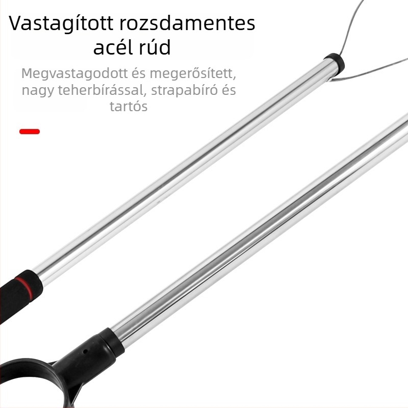 Macska- és kutyames hálófogó, kibővíthető nyéllel, rozsdamentes acélból