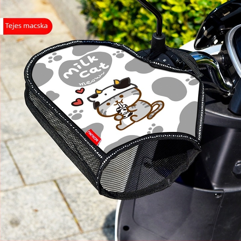 Kormányvédő huzat elektromos robogó és motorkerékpárhoz – alumínium szigetelő réteg; vizálló, lélegző, hőszigetelő; testre szabható.