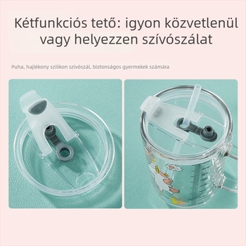 Tejes pohár graduált skálázással, mikrózható üvegből, Cartoon stílusú, Liuliang