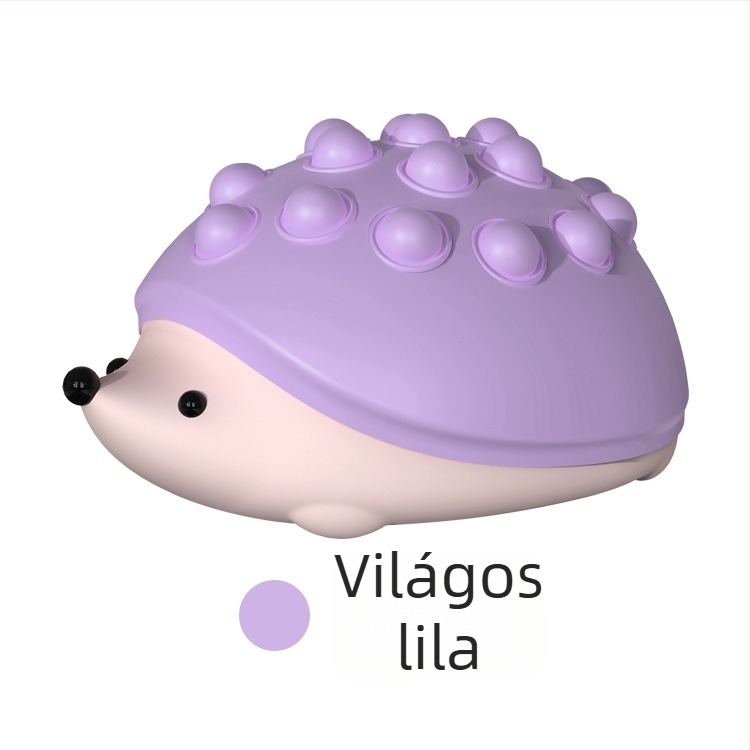 Tarajos szilikon éjszakai fény sün formában, nyomható buborékvilágítással, USB újratölthető beépített akkumulátor, gradient LED világítás, hét színű váltás, ROHS tanúsítványú
