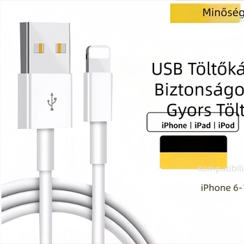 Lightning és Micro USB interfész töltőkábel, 1–2 m hosszú, TPE anyag, automatikus kikapcsolás, 12 W max.