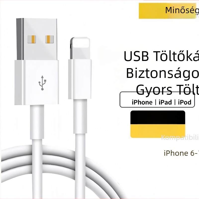 Lightning és Micro USB interfész töltőkábel, 1–2 m hosszú, TPE anyag, automatikus kikapcsolás, 12 W max.