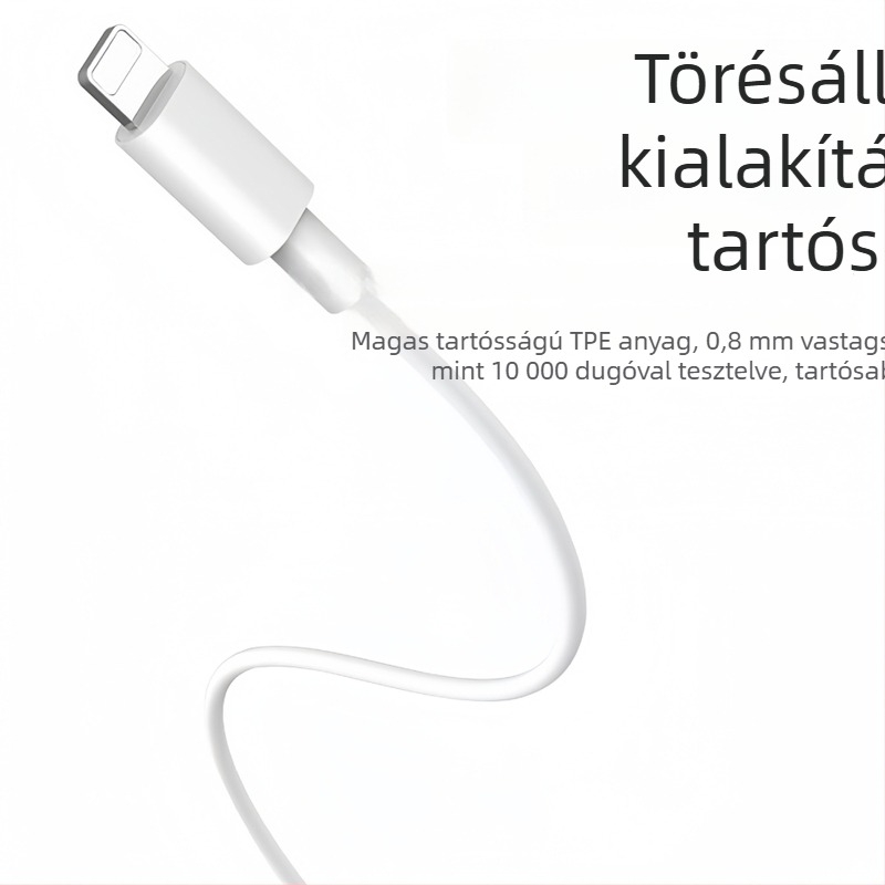 Lightning és Micro USB interfész töltőkábel, 1–2 m hosszú, TPE anyag, automatikus kikapcsolás, 12 W max.
