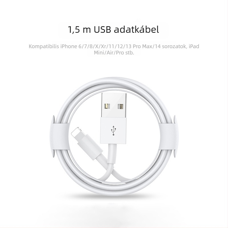 Lightning és Micro USB interfész töltőkábel, 1–2 m hosszú, TPE anyag, automatikus kikapcsolás, 12 W max.