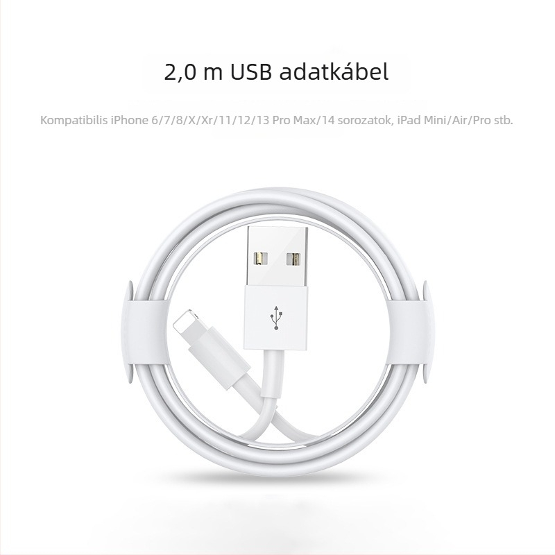 Lightning és Micro USB interfész töltőkábel, 1–2 m hosszú, TPE anyag, automatikus kikapcsolás, 12 W max.