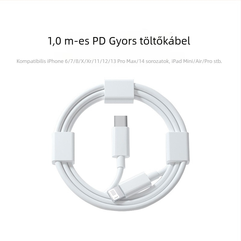 Lightning és Micro USB interfész töltőkábel, 1–2 m hosszú, TPE anyag, automatikus kikapcsolás, 12 W max.