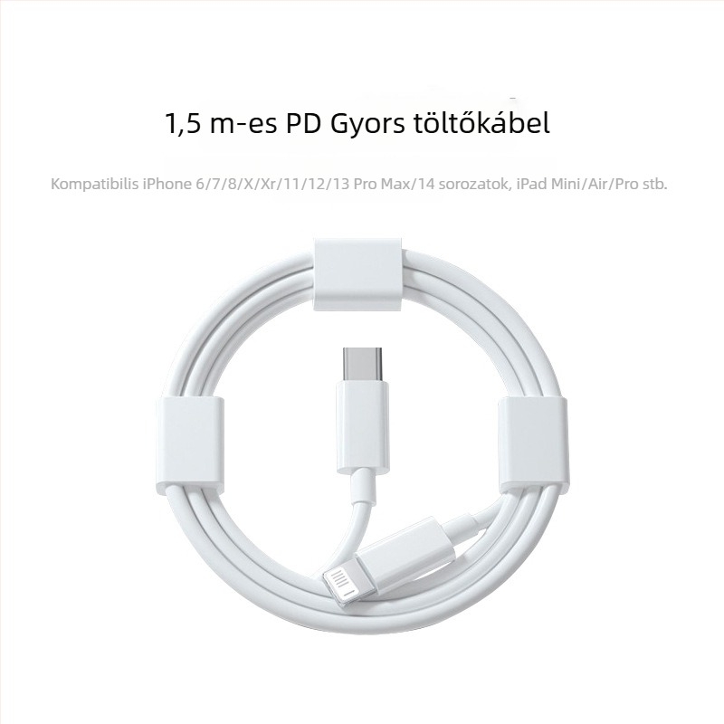 Lightning és Micro USB interfész töltőkábel, 1–2 m hosszú, TPE anyag, automatikus kikapcsolás, 12 W max.