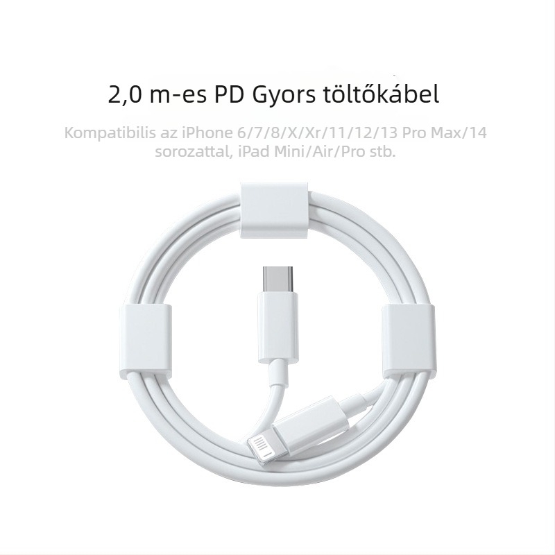 Lightning és Micro USB interfész töltőkábel, 1–2 m hosszú, TPE anyag, automatikus kikapcsolás, 12 W max.