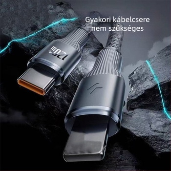 4 az 1-ben gyors töltésű adatkábel USB-C, Lightning, Micro USB, Mini USB interfészekkel; fonott kivitel, akár 66W