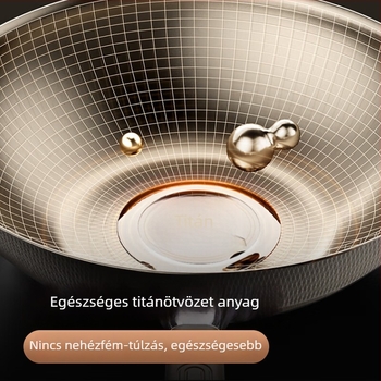Royalstar wok 304 rozsdamentes acélból, tapadásmentes bevonattal, üvegfedéllel, indukciós főzőlaphoz kompatibilis