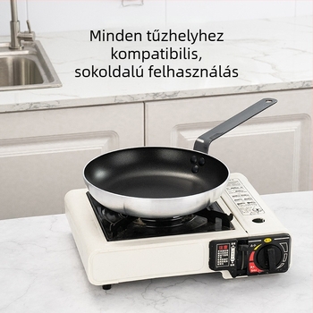 Tapadásmentes serpenyő sík aljzattal - palacsinta és steak kétfunkciós (alumíniumötvözet; indukciós kompatibilitás; vasnyél)