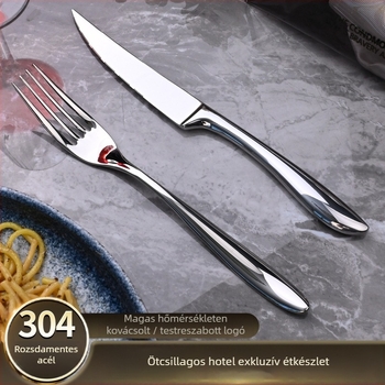304 rozsdamentes acél étkészlet – ebédkés és villa, tükörfényes felület, minimalist stílus, kézzel készült
