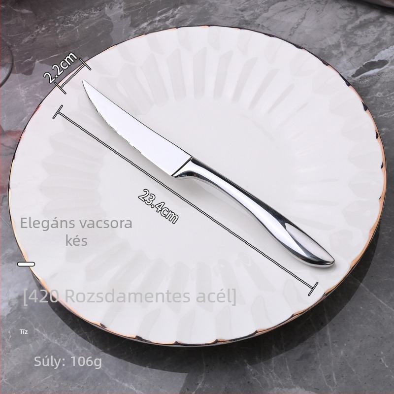 304 rozsdamentes acél étkészlet – ebédkés és villa, tükörfényes felület, minimalist stílus, kézzel készült