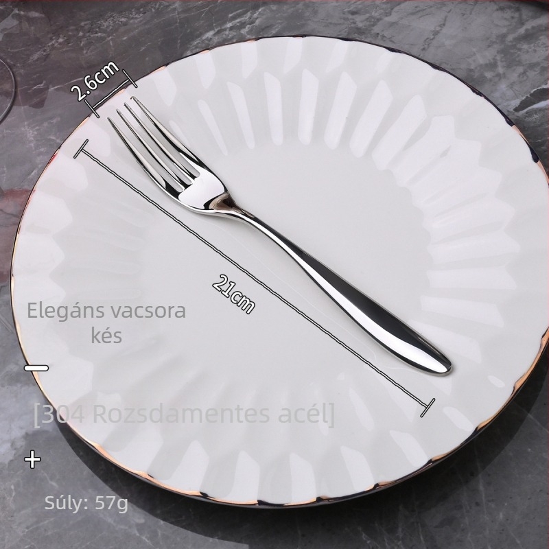 304 rozsdamentes acél étkészlet – ebédkés és villa, tükörfényes felület, minimalist stílus, kézzel készült
