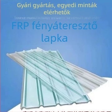 Átlátszó FRP üvegszálas panel, gerinc profilú, korrózióálló és tűzálló