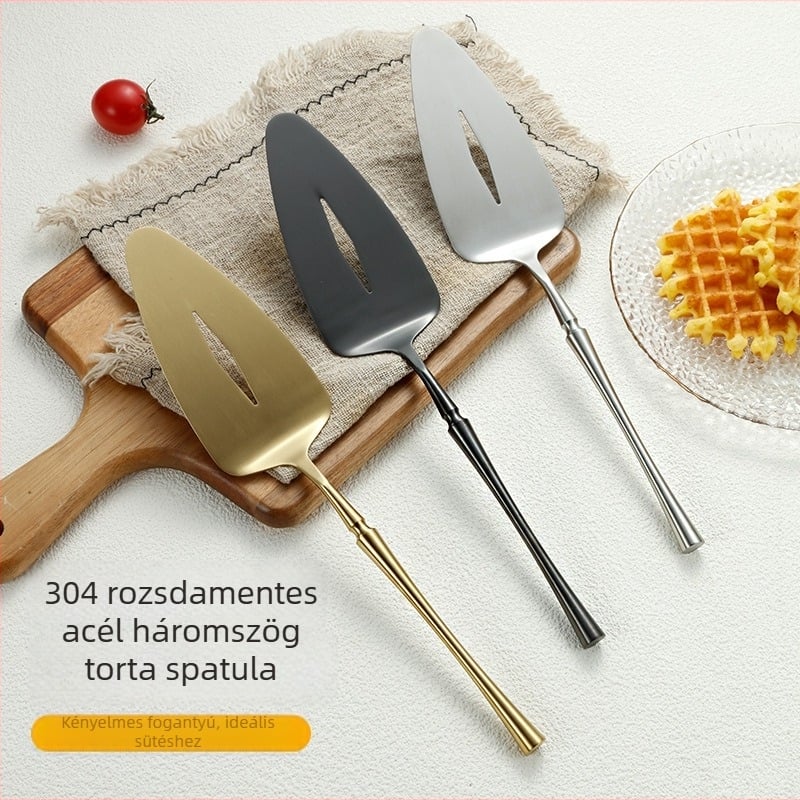 Háromszög tortás spatula, 304 rozsdamentes acél, Hemp Wheel polírozás, modern minimalista stílus, egyszínű kialakítás