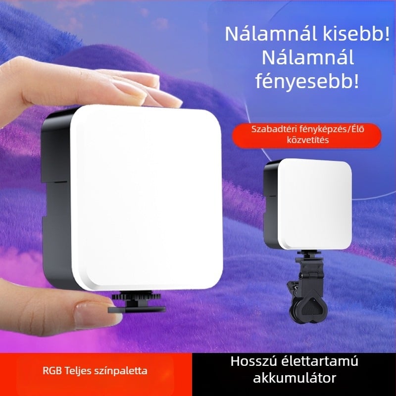 Mini szelfi LED világító lámpa, hordozható mobiltelefonhoz, élő adásokhoz (fényforrás teljesítménye: 30; feszültség: 5V; használat: kézben tartva)