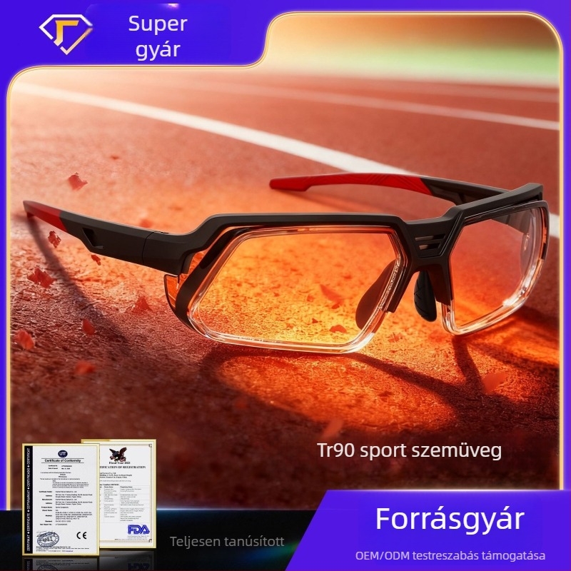 Sport szemüveg TR90, leválasztható kerettel és cserélhető lencsékkel, állítható orrnyereg párnák, uniszex, teljes keret