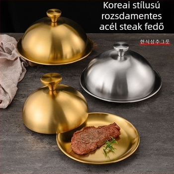 Rozsdamentes acélból készült marha steakfedő, kerek kiemelt fedő edényhez, modell YX9112, márka Yuxiang