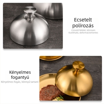 Rozsdamentes acélból készült marha steakfedő, kerek kiemelt fedő edényhez, modell YX9112, márka Yuxiang