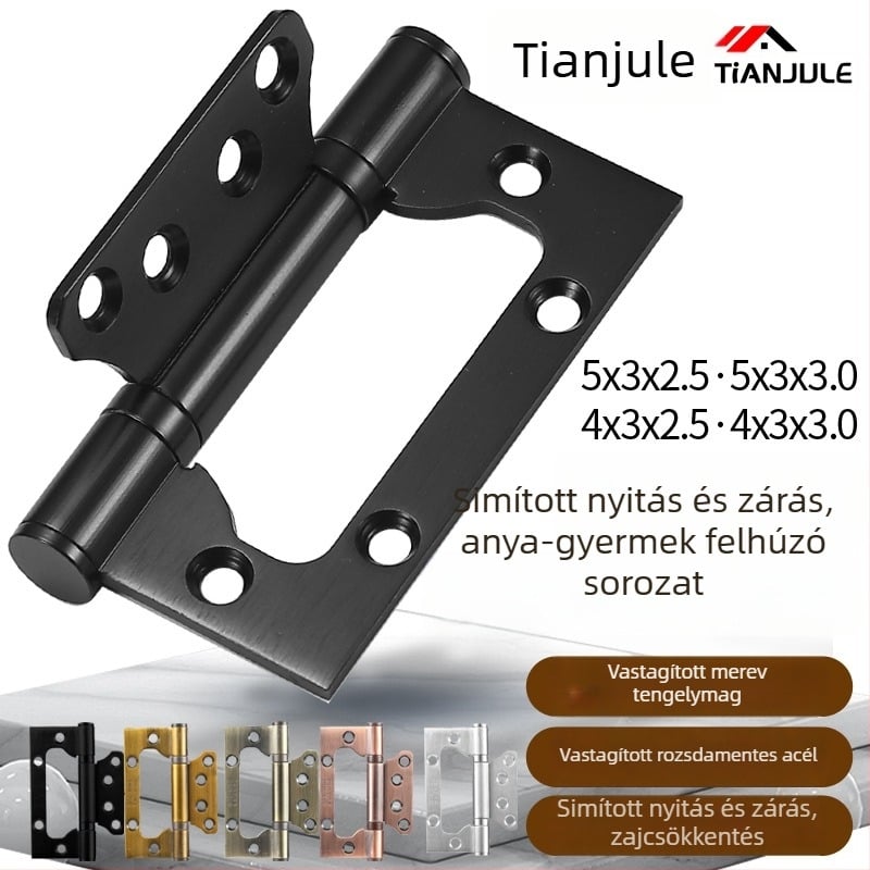 Rozsdamentes acél csapágyas ajtópánt belső faajtókhoz, modell: Hinge, felületi kezelés: elektroplating és polírozás, márka: TIANJULE