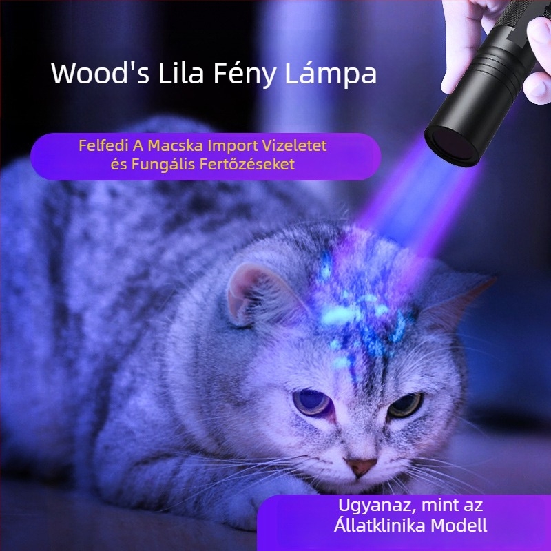 UV LED zseblámpa 365 nm, újratölthető, 3W LED, alumíniumötvözet test, többfunkciós fluoreszcens detektáló toll