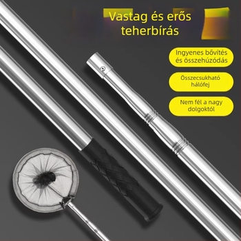 Rozsdamentes acél ultra-kemény teleszkópos horgászati hálóbotkészlet hálófejjel DSHAJDI02