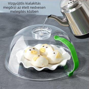 Mikrohullámú sütő fröccsenés elleni fedő, műanyagból, magas hőmérséklet-állóság, modern minimalista stílus, Early zen márka