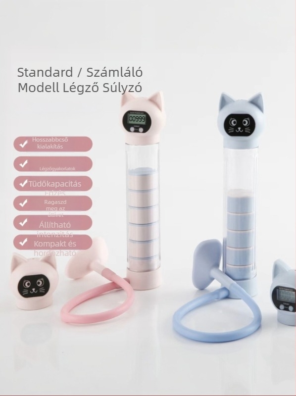 Nuopusi állítható légzési edző súlyzó otthoni fitneszhez, ABS kivitel, modell 025A, has- és tüdőkapacitás edző