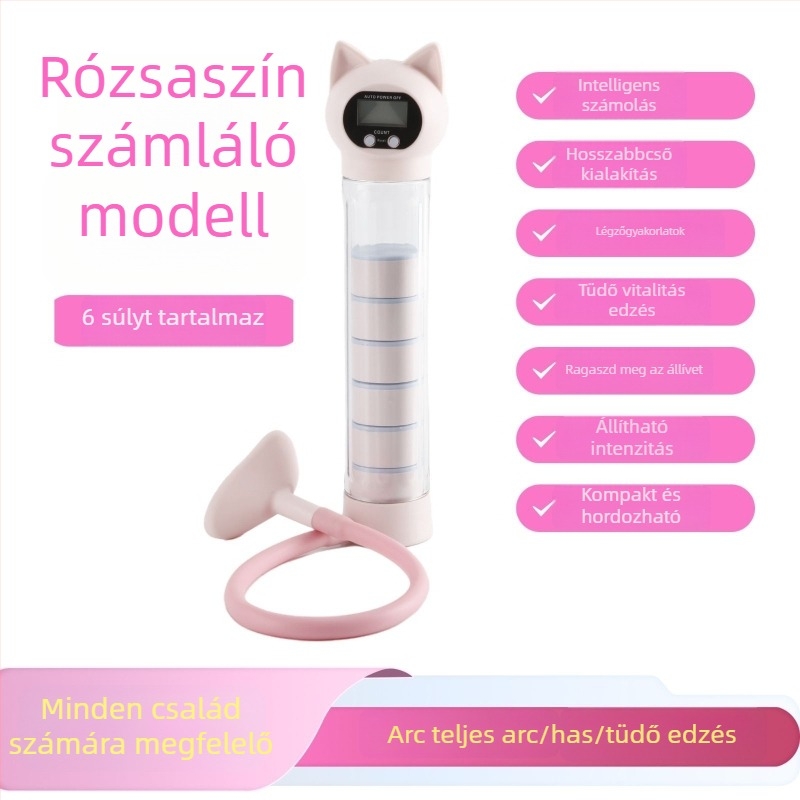 Nuopusi állítható légzési edző súlyzó otthoni fitneszhez, ABS kivitel, modell 025A, has- és tüdőkapacitás edző