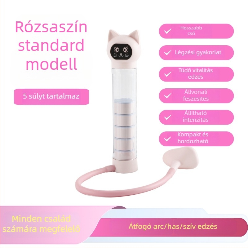 Nuopusi állítható légzési edző súlyzó otthoni fitneszhez, ABS kivitel, modell 025A, has- és tüdőkapacitás edző