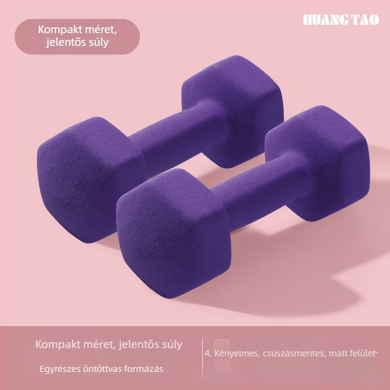 Royal Peach súlyzó, EVA anyag, hexagonális forma, 1-5 kg, otthoni edzésre