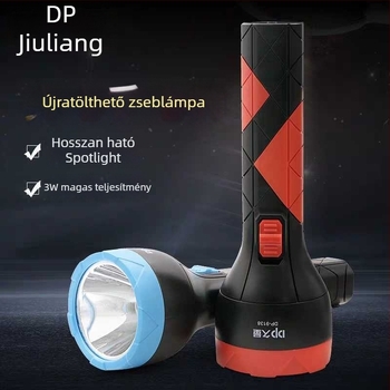 DP9137 LED kézi zseblámpa, újratölthető, 1W, hatótávolság 100–200 m, 400 mAh akkumulátor, töltő mellékelve