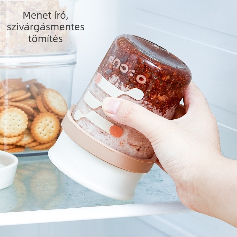 Zabkása pohár üvegből, fedővel és kanállal, szivárgásmentes, nagy kapacitás, 300 g